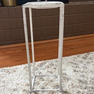 White Metal Geometric Plant Stand